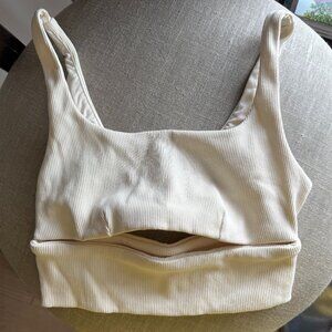 Alo yoga split bra ivory XS NWOT